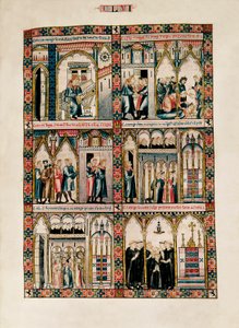 Miniaturen gewidmet der Heiligen Maria und ihren Wundern, aus Las Cantigas de Santa María (Lieder der Heiligen Maria), Fol. 156