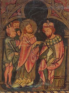 St. Cyprian (ca. 200-258) Bischof von Karthago vor Kaiser Valerian (r. 253-60) 1300-25 von Catalan School