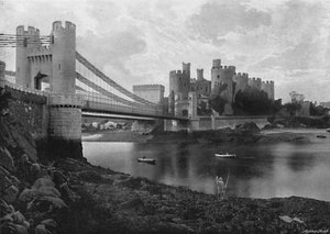 Conway Castle und Brücken, um 1896 von Catherall and Pritchard