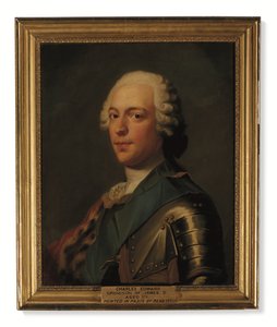 Prinz Charles Edward Stuart in Rüstung mit blauem Band des Hosenbandordens von Catherine (attr. to) Read