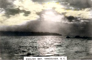 Sonnenuntergang über der English Bay, Vancouver, British Columbia, Kanada, ca. 1920er