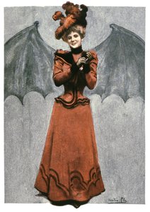 Als Teufel verkleidete Frau