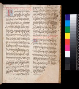 Ms 148. Gregor der Große, Dialogi in italienischer Übersetzung von Domenico Cavalca, f.1r Verzierte Buchstaben [P] und [D] in Rot mit Federarbeit in Blau von Central Italian School