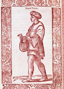 "Türkisches Leibeigenenkostüm" aus „Degli habiti antichi e moderni“ 1590 (Gravur)