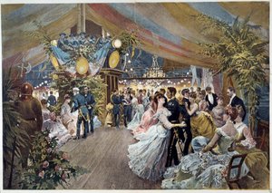 Ein Ball an Bord eines Liners. Illustration von Cesare Detti (1847-1914) 19. Jahrhundert Paris, Musée Carnavalet von Cesare Auguste Detti
