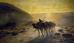 In der Wüste, Gemälde von Cesare Biseo (1843-1909)