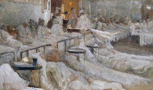 Krankenhausstation, Gemälde von Cesare Ciani (1854-1925), Italien