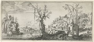Landschaft mit Reisenden mit Packeseln von Chaerles de Hooch