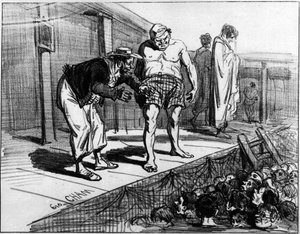 Bäder in Paris; Karikatur von Cham von Amédée de Noé