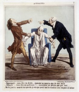 Karikatur über Allopathie und Homöopathie von Cham von Amédée de Noé
