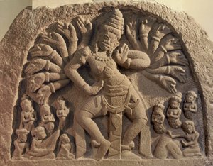 Tanzender sechzehnarmiger Shiva von Cham School