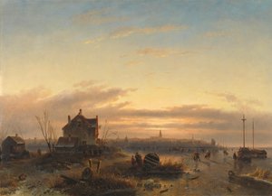 Winter auf der IJ vor Amsterdam