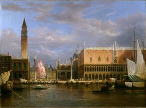 Der Molo und der Dogenpalast vom Meer aus gesehen von Charles-Louis Guigon