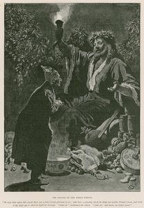 Illustration für Eine Weihnachtsgeschichte von Charles Dickens von Charles (after) Green