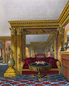 Goldenes Zeichenzimmer, Gravur von William James Bennett, basierend auf einem Entwurf von Charles Wild, aus The History of the Royal Residences von Charles (after) Wild