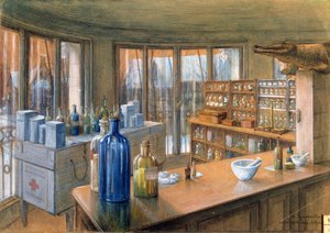 Die Apotheke des niederländischen Militärkrankenhauses in Paris, 1917