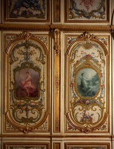 Bemalte Tafel von Charles-Andre Van Loo, Schloss Fontainebleau, Frankreich