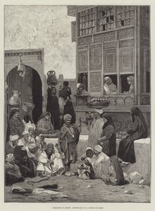 Skizzen in Ägypten, Innenhof eines Hauses in Kairo