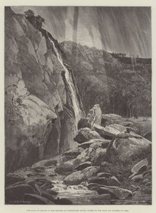 Die Wasserfälle von Dargle, im Gelände des Powerscourt House, besucht vom Herzog und der Herzogin von York