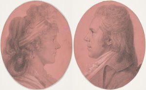 Porträts von Georges Arnold Fitzwilliam und Eleanor Ramsay Fitzwilliam; ein Paar von Charles Balthazar Julien Févret de Saint-Mémin