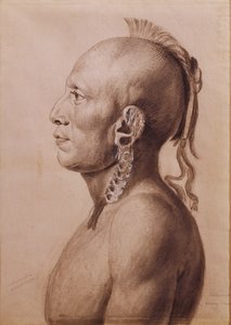 Cachasunghia, ein Osage-Krieger, 1806 von Charles Balthazar Julien Févret de Saint Mémin