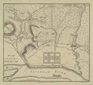 Plan der Belagerung von Savannah, 1796