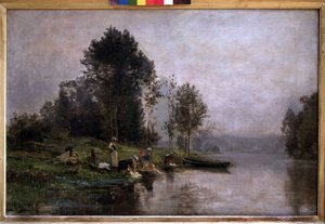 Nebliger Morgen an der Oise von Charles Beauverie