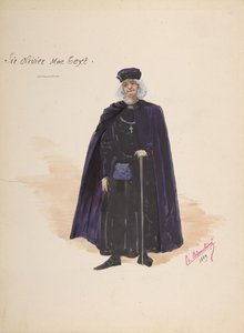 Kostüm für Sir Olivier McText, Beschreibungsblatt der Accessoires, 1889 von Charles Bianchini