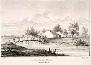 Das Weiße Haus am Ufer des River Lea, Hackney Marsh, London, um 1830