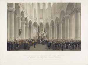 Feierliche Beisetzung in der Großen Kirche in Delft, 17. März 1865, von Ihrer Majestät Anna Paulowna Königin-Mutter der Niederlande, geboren Großfürstin von Russland von Charles Billoin