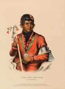 TSHI-ZUN-HAU-KAU. Ein Winnebago, aus Geschichte der Indianerstämme Nordamerikas von Charles Bird King