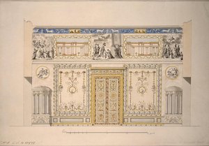 Entwurf für den Lyons Hall Gelben Salon im Großen Palast von Zarskoje Selo, frühe 1780er Jahre