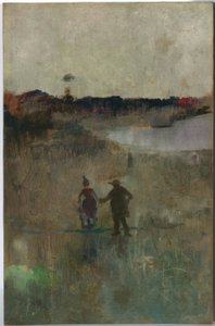 (Landschaft mit zwei kleinen Figuren, Richmond, NSW) von Charles Edward Conder