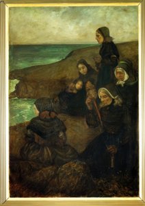 Im Land des Meeres – Triptychon, rechte Tafel: Die Verbliebenen von Charles Cottet