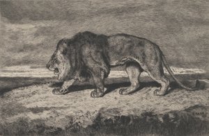 Löwe im Gehen, 1866-1897 von Charles Courtry