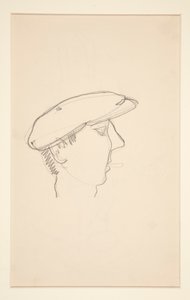 Kopf eines rauchenden Mannes (recto); Frau mit Regenschirm (verso) von Charles Demuth