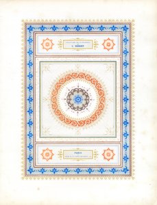 Konzentrische ornamentale Komposition mit typografischen Elementen von Charles Derriey