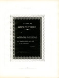 Trauerkarte mit Zierrahmen von Charles Derriey