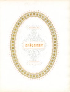 Ovaler Zierrahmen mit typografischem Musterbuchstaben von Charles Derriey