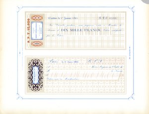 Muster für Schuldscheine und Zahlungsanweisungen von Charles Derriey