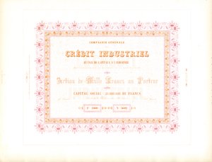 Aktienzertifikat "Industriekredit" von Charles Derriey