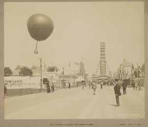 Fesselballon und Riesenrad, Weltausstellung in Chicago