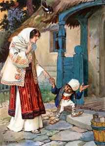 Kleiner Bruder Bit brachte seine schöne Braut in das Haus, das er für sie gebaut hatte