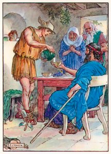 Die gute Frau konnte ihren Augen kaum trauen von Charles Edmund (after) Brock