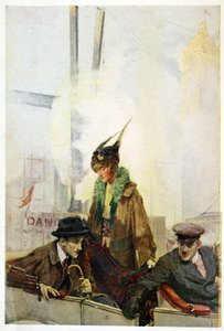 Die Heimkehr von Bibbs, aus The Turmoil, veröffentlicht 1915 (Farblithografie) von Charles Edward Chambers