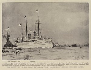 Der Besuch des Kaisers bei der Königin, die kaiserliche Yacht Hohenzollern läuft in den Hafen von Portsmouth ein von Charles Edward Dixon