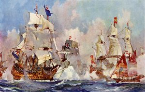 Der Prinz George in der Schlacht von Malaga, 1704