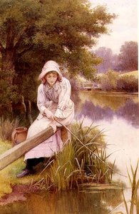 Mädchen beim Angeln