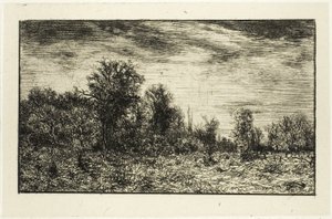 Waldrand unter bewölktem Himmel von Charles Emile Jacque