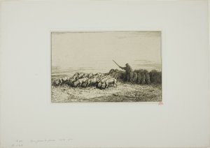Schweineherde von Charles Emile Jacque